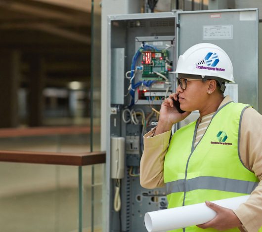 Female Engineer Inspecting Electric Systems